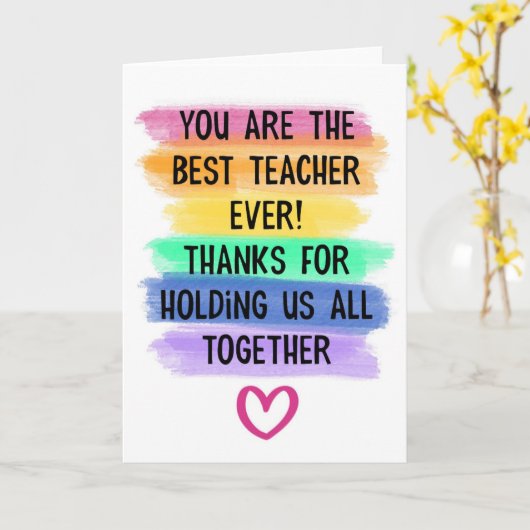 Dank u Kaart leraar (Gele Bloem)