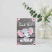 Dank u kaart meisje olifant douche (Staand voorkant)