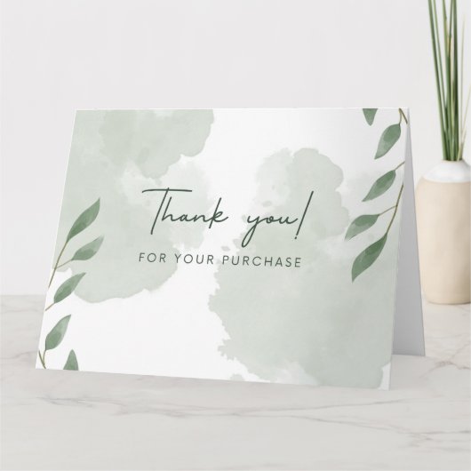 Dank u kaart met eenvoudig groen (Voorkant)