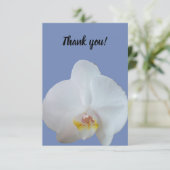 Dank u kaart met foto van een witte orchidee (Staand voorkant)