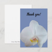 Dank u kaart met foto van een witte orchidee (Voorkant / Achterkant)