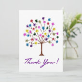 Dank u kaart met kleurrijke boom, blanco binnen (Staand voorkant)