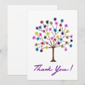 Dank u kaart met kleurrijke boom, blanco binnen (Voorkant / Achterkant)