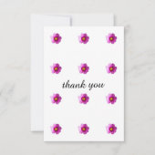 Dank u kaart met paarse bloemen (Voorkant)