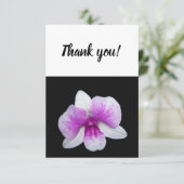 Dank u kaart met paarse en witte orchidee (Staand voorkant)