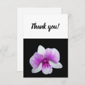 Dank u kaart met paarse en witte orchidee (Voorkant / Achterkant)