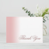 Dank u kaart met Roze gradiënt, het schrijven & li (Staand voorkant)