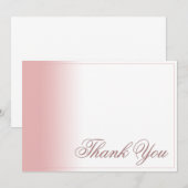 Dank u kaart met Roze gradiënt, het schrijven & li (Voorkant / Achterkant)