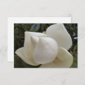 Dank u kaart met witte Magnolia Bloem (Voorkant / Achterkant)