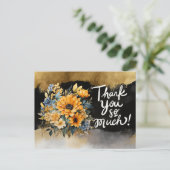 Dank u kaart met Zonnebloemen (Staand voorkant)