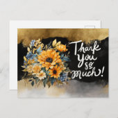 Dank u kaart met Zonnebloemen (Voorkant / Achterkant)