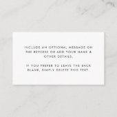Dank u, Kaart | Minimaal wit (Achterkant)