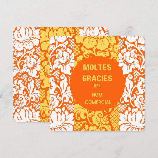 "Dank u" kaart- "moltes gràcies"-Design 2 Bedankkaart (Voorkant / Achterkant)