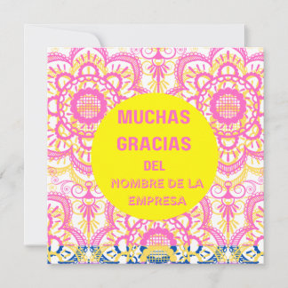 Dank u- kaart "muchas gracias" (Spaans)