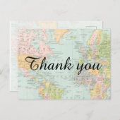 Dank u kaart - Multicolor Wereldkaart (Voorkant / Achterkant)