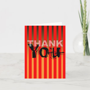 Dank u kaart Neon Sinaasappel Stripe