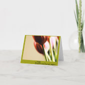 Dank u Kaart Notecard, Tulp & Regendruppels, (Achterkant)