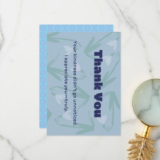 Dank u kaart ontwerp wenskaart (Voorkant / Achterkant in situ)