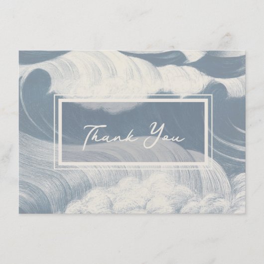 Dank u kaart Opmerking Blue Waves Ocean Beach Zome (Voorkant)