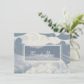 Dank u kaart Opmerking Blue Waves Ocean Beach Zome (Staand voorkant)