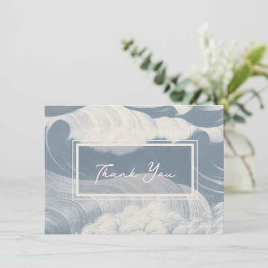 Dank u kaart Opmerking Blue Waves Ocean Beach Zome (Staand voorkant)