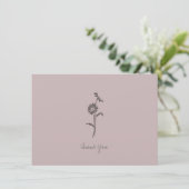 Dank u kaart Opmerking roze Paarse eenvoudige bloe (Staand voorkant)