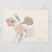 Dank u kaart opmerking tan beige anjer bloem (Voorkant)