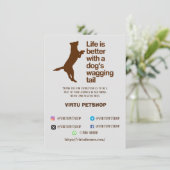 Dank u kaart petstore hond (Staand voorkant)