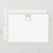 Dank u kaart Preppy Bow Baby shower (Voorkant)