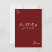 Dank u kaart, Red Gold Heart Wenskaart Bedankkaart (Achterkant)