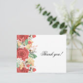 Dank u kaart rode roos herfst herfst herfst blader (Staand voorkant)