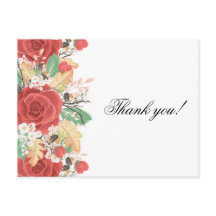 Dank u kaart rode roos herfst herfst herfst blader