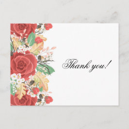 Dank u kaart rode roos herfst herfst herfst blader