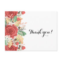 Dank u kaart rode roos herfst herfst herfst blader