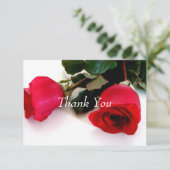 Dank u kaart rode rozen Trouwset (Staand voorkant)