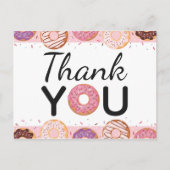 DANK U kaart roze ijsdonuts verjaardagsfeestje (Voorkant)