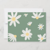 Dank u kaart Sage Green Daisy Notitiekaartje (Achterkant)