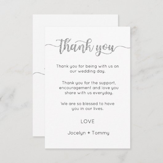 Dank u kaart, script dank u kaart (Voorkant / Achterkant)