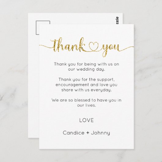 Dank u kaart, script dank u kaart (Voorkant / Achterkant)