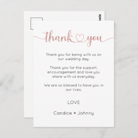 Dank u kaart, script dank u kaart (Voorkant / Achterkant)