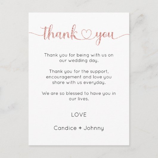 Dank u kaart, script dank u kaart (Voorkant)