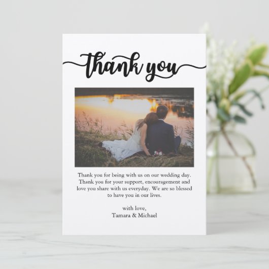 Dank u kaart, script dank u kaart, foto bedankkaart (Staand voorkant)