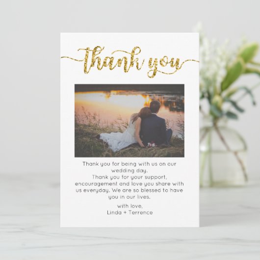 Dank u kaart, script dank u kaart, foto bedankkaart (Staand voorkant)