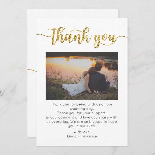 Dank u kaart, script dank u kaart, foto bedankkaart (Voorkant / Achterkant)