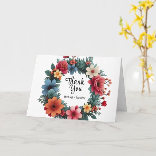 Dank u kaart SJABLOON (Gele Bloem)