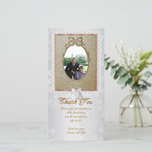 Dank u kaart speciale gelegenheid met foto 40th (Staand voorkant)