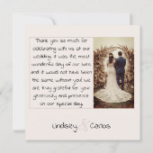 Dank u Kaart Trouwjurk Silhouette Collectie (Achterkant)