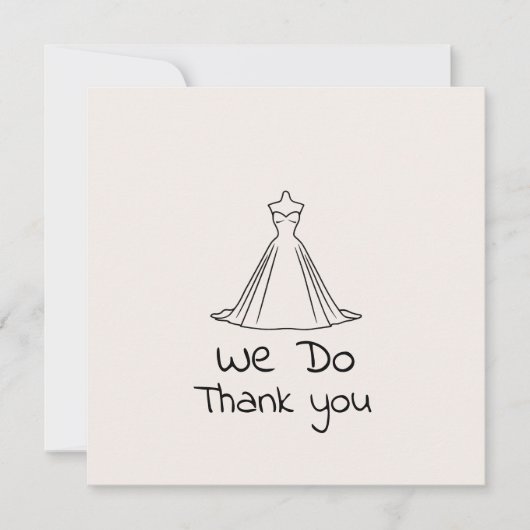 Dank u Kaart Trouwjurk Silhouette Collectie (Voorkant)