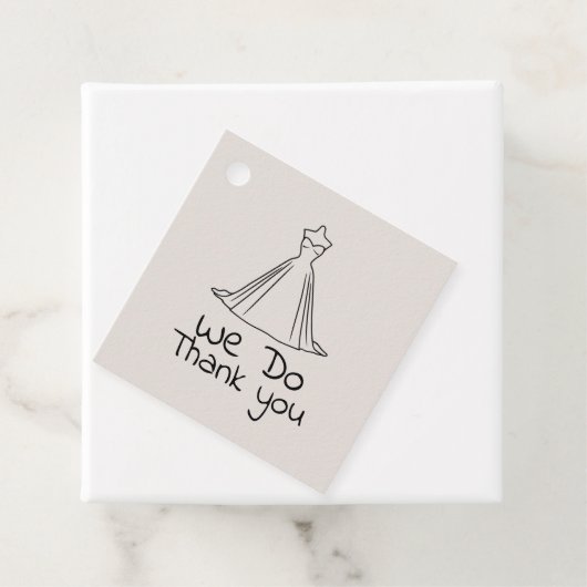 Dank u Kaart Trouwjurk Silhouette Collectie Bedankjes Labels (In situ)