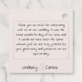 Dank u Kaart Trouwjurk Silhouette Collectie Bedankjes Labels (Achterkant)